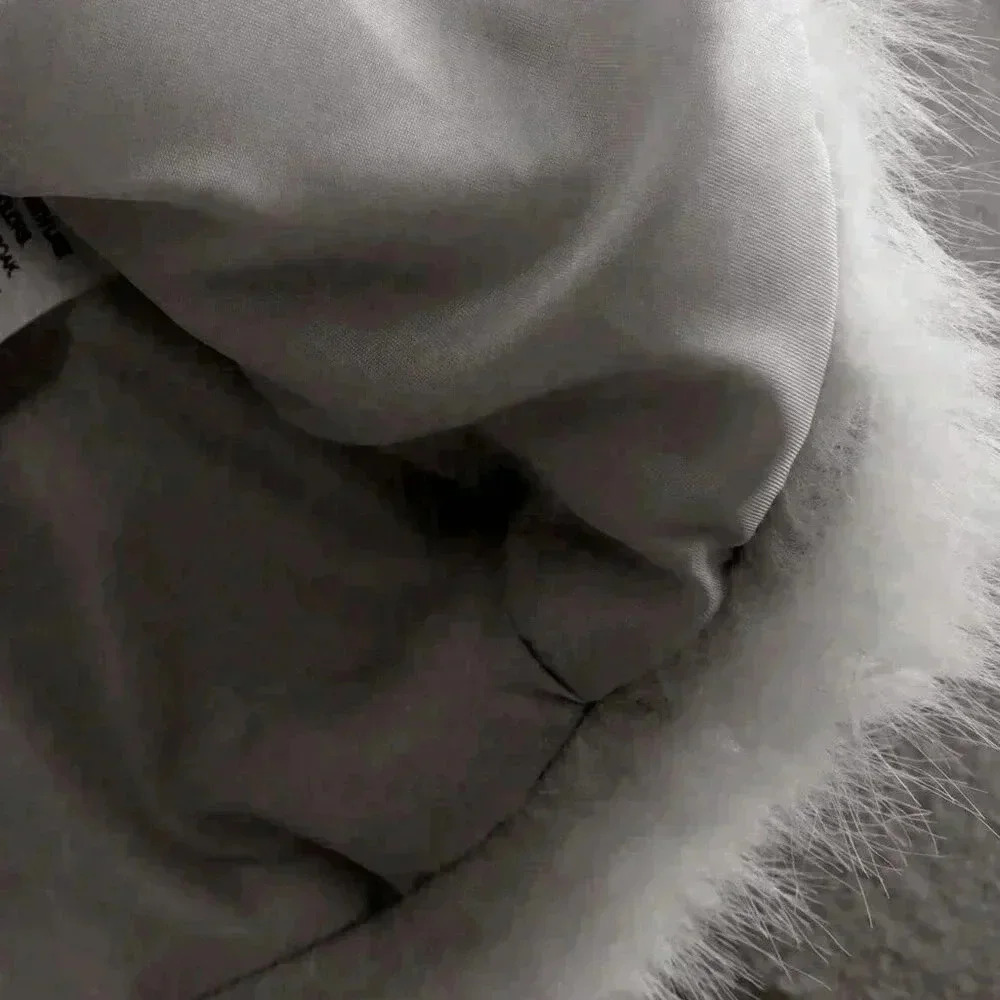 Grey Casual Women's Fluffy Collar Coat - Picture 5 of 5